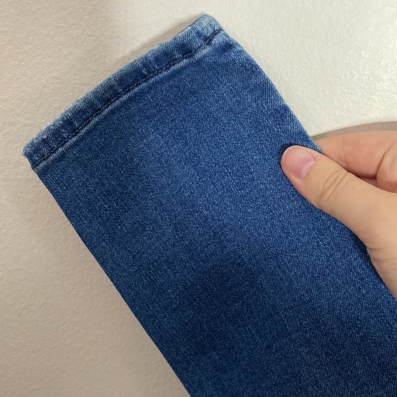 American Eagle distressed exposed zipper super hi-rise jegging crop jeans sz 4 - Picture 7 of 12